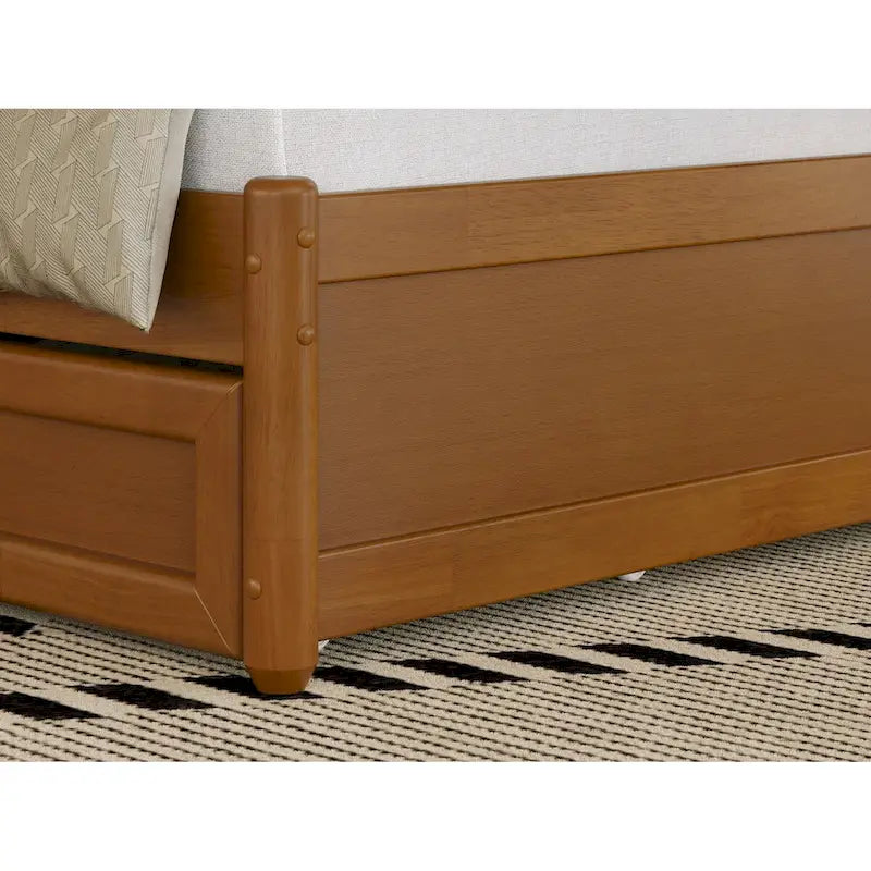 Malta Platform Bed with Panel Footboard and Twin XL Trundle