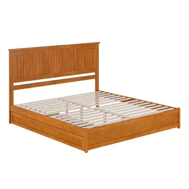 Malta Platform Bed with Panel Footboard and Twin XL Trundle