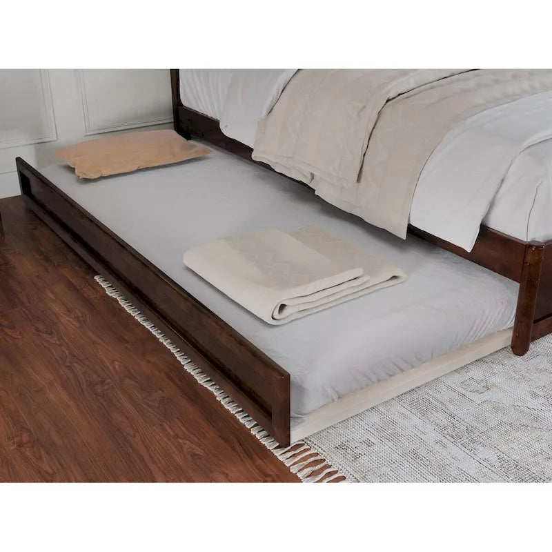 Malta Platform Bed with Panel Footboard and Twin XL Trundle