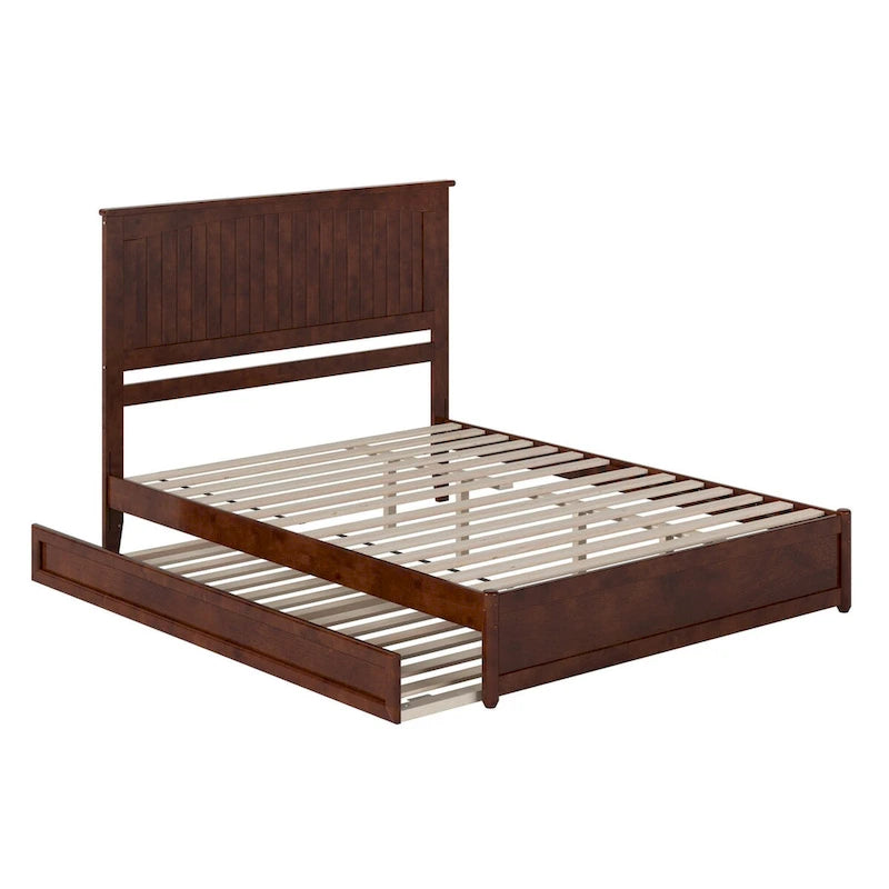 Malta Platform Bed with Panel Footboard and Twin XL Trundle