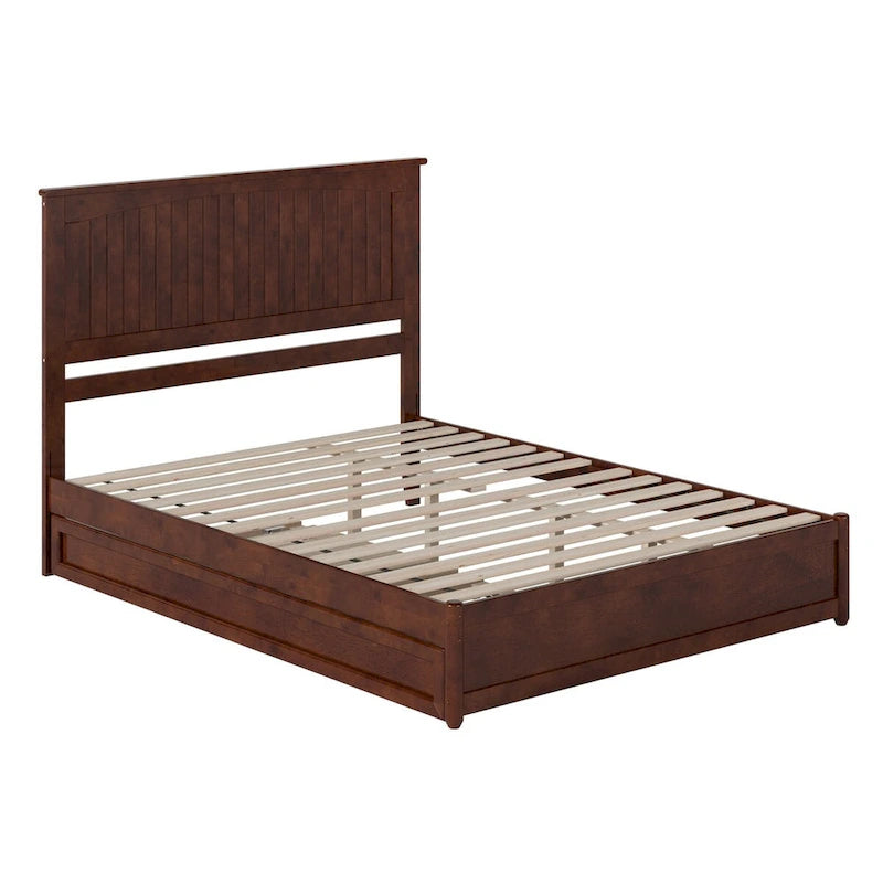 Malta Platform Bed with Panel Footboard and Twin XL Trundle