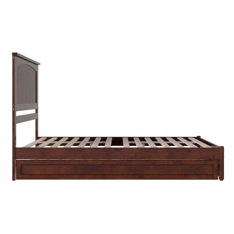 Malta Platform Bed with Panel Footboard and Twin XL Trundle
