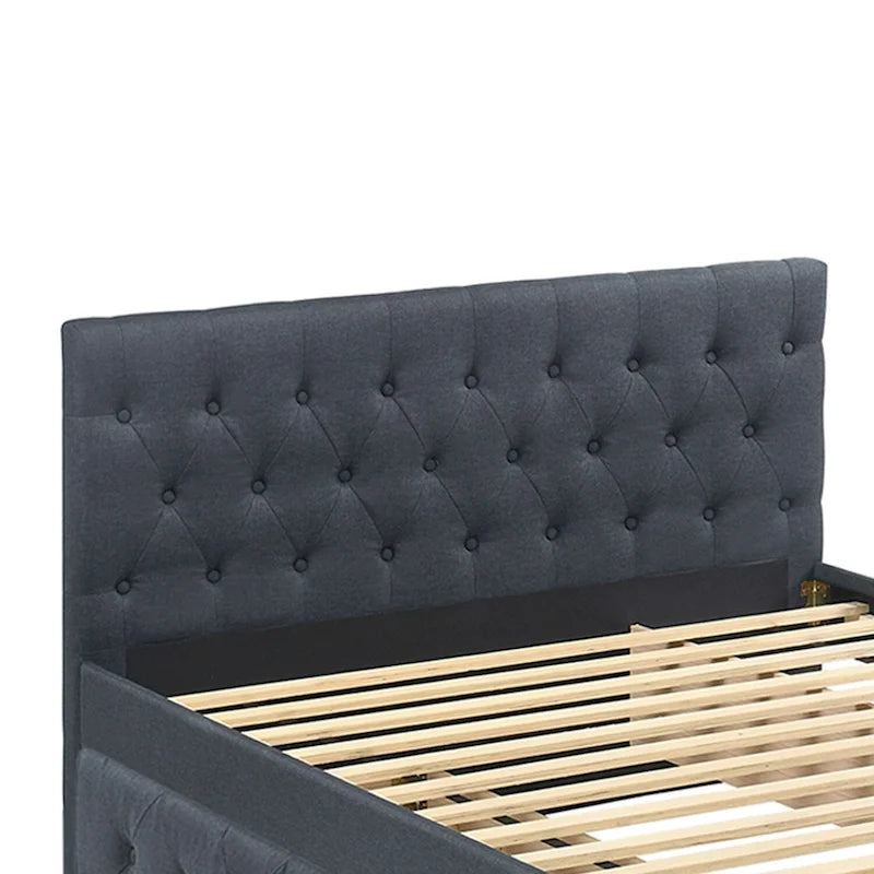 Fabric Fully Upholstered Full Bed with Trundle