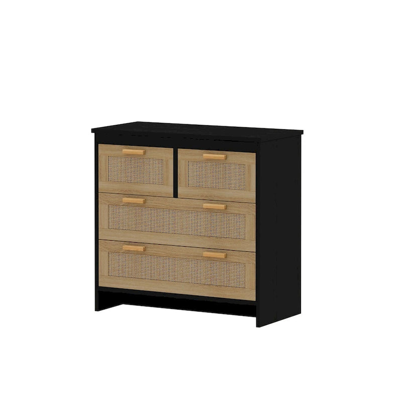 4 Drawers Rattan Cabinet, for Bedroom, Living Room, Hallways