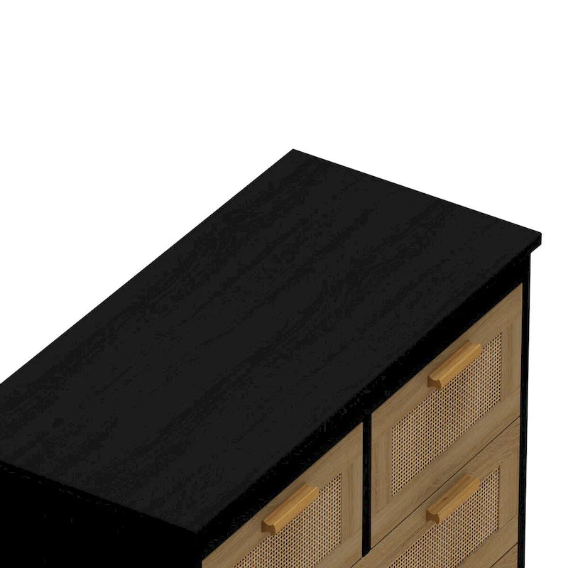 4 Drawers Rattan Cabinet, for Bedroom, Living Room, Hallways