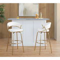 Silver Orchid Tatyana 30 Fixed-Height Bar Stool with Metal Legs (Set of 2)