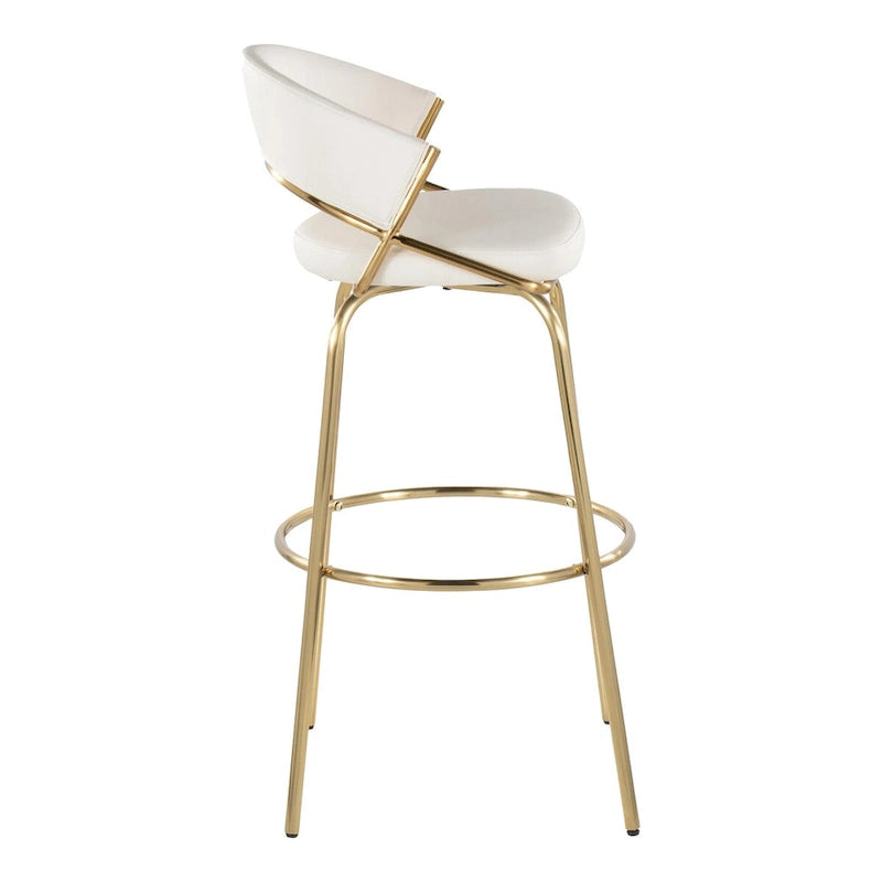Tabouret de bar à hauteur fixe avec pieds en métal (Lot de 2)