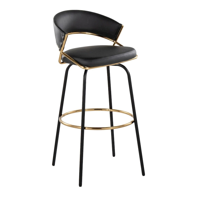 Tabouret de bar à hauteur fixe avec pieds en métal (Lot de 2)