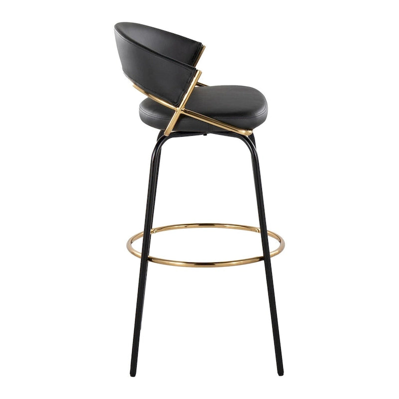 Tabouret de bar à hauteur fixe avec pieds en métal (Lot de 2)