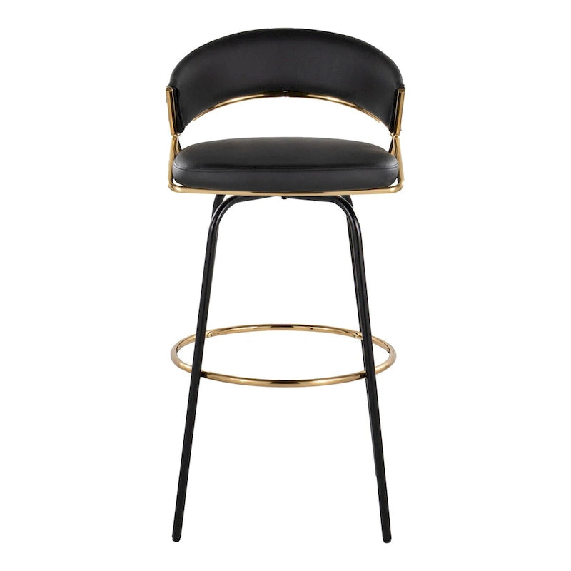 Tabouret de bar à hauteur fixe avec pieds en métal (Lot de 2)