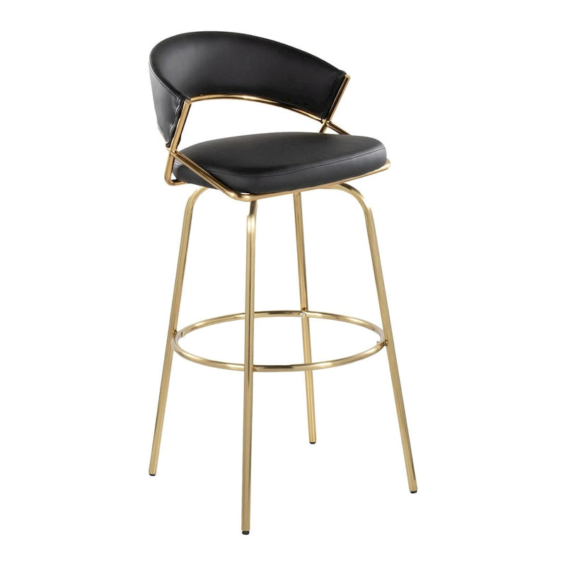 Tabouret de bar à hauteur fixe avec pieds en métal (Lot de 2)