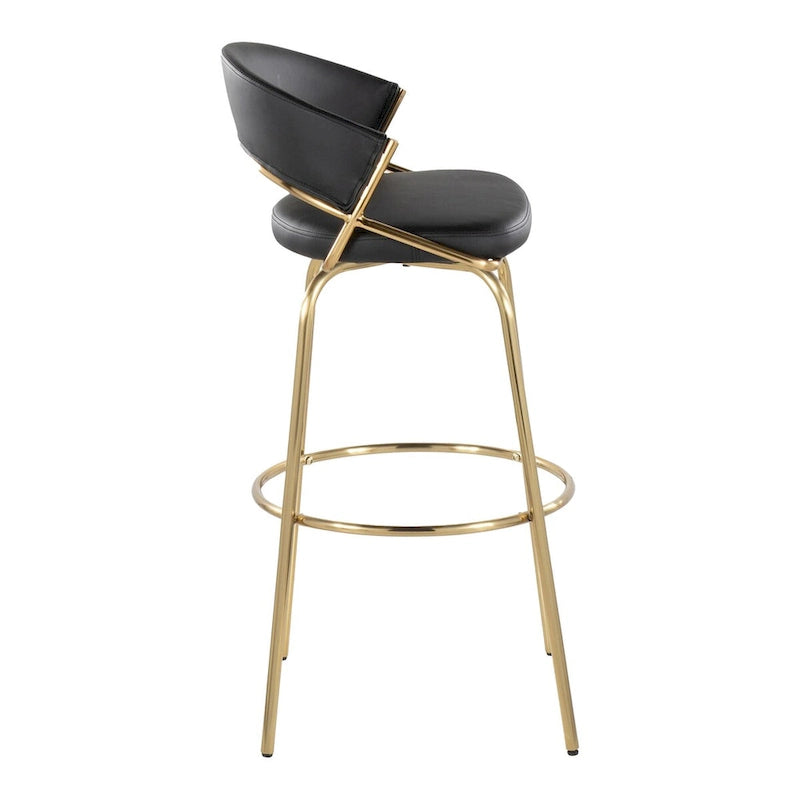 Tabouret de bar à hauteur fixe avec pieds en métal (Lot de 2)