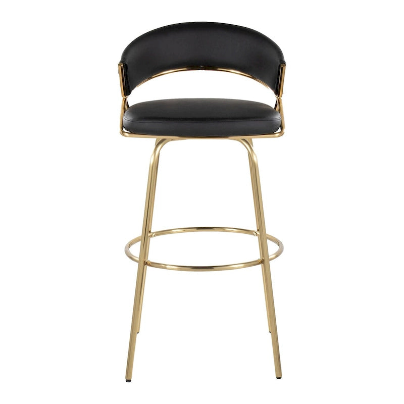 Tabouret de bar à hauteur fixe avec pieds en métal (Lot de 2)