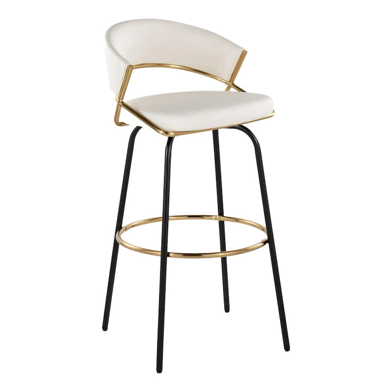 Tabouret de bar à hauteur fixe avec pieds en métal (Lot de 2)