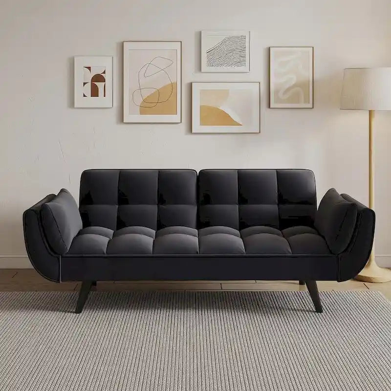 Canapé Futon 57, Canapé-lit Pliant Convertible Fauteuil Inclinable pour Salon