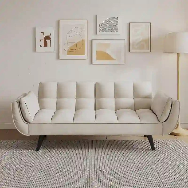 Canapé Futon 57, Canapé-lit Pliant Convertible Fauteuil Inclinable pour Salon