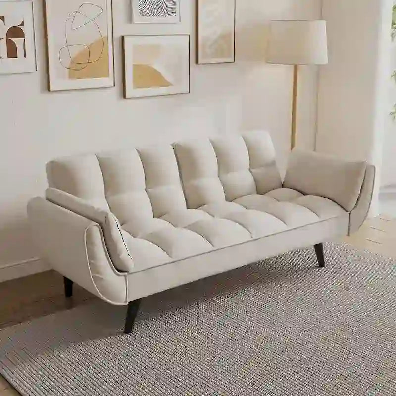 Canapé Futon 57, Canapé-lit Pliant Convertible Fauteuil Inclinable pour Salon