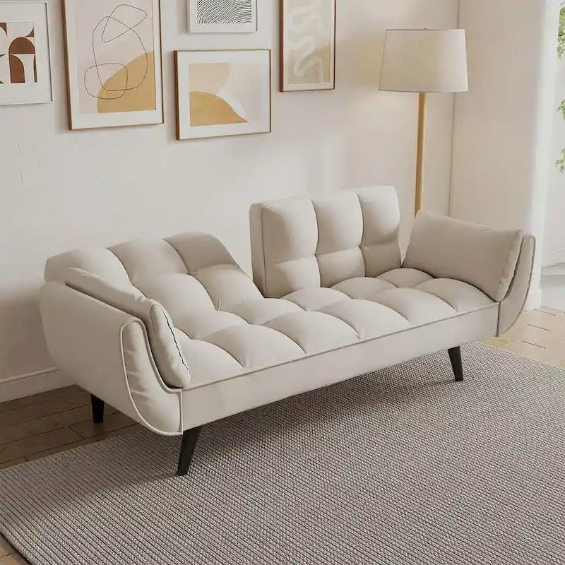 Canapé Futon 57, Canapé-lit Pliant Convertible Fauteuil Inclinable pour Salon
