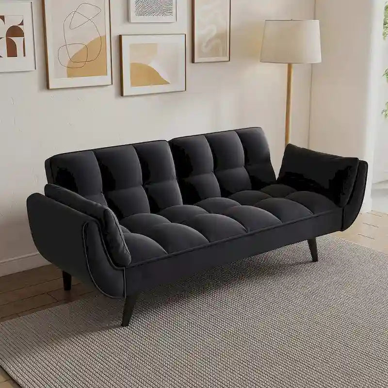 Canapé Futon 57, Canapé-lit Pliant Convertible Fauteuil Inclinable pour Salon