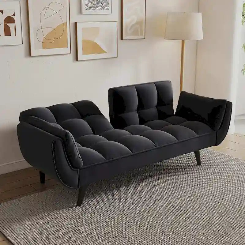 Canapé Futon 57, Canapé-lit Pliant Convertible Fauteuil Inclinable pour Salon