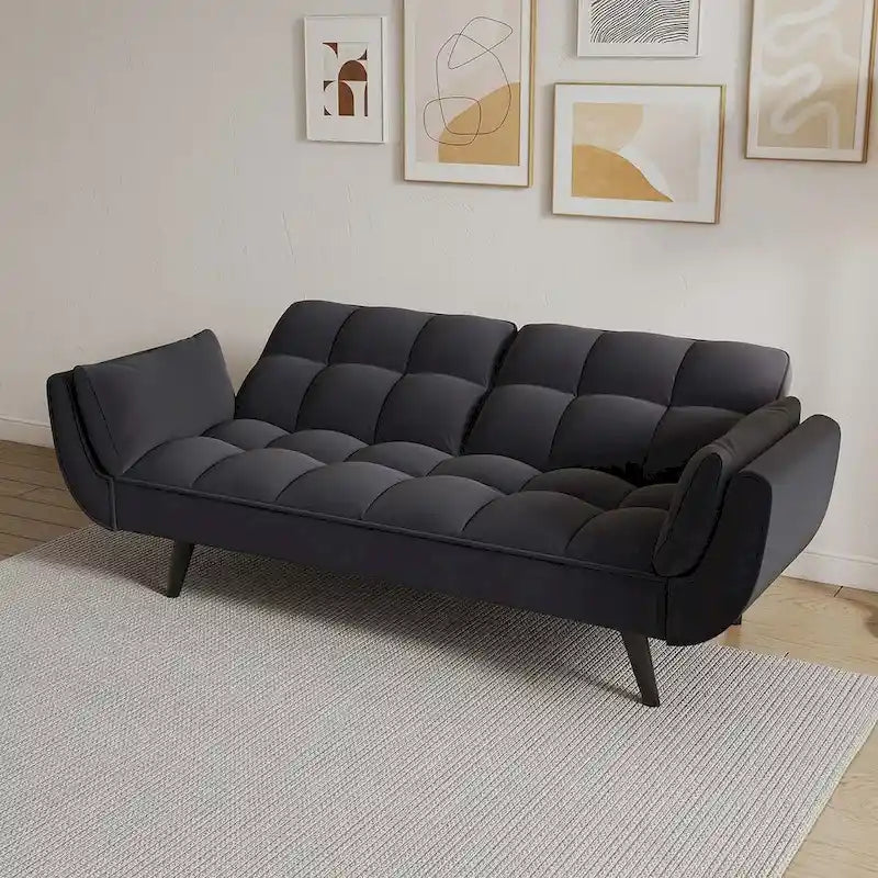 Canapé Futon 57, Canapé-lit Pliant Convertible Fauteuil Inclinable pour Salon
