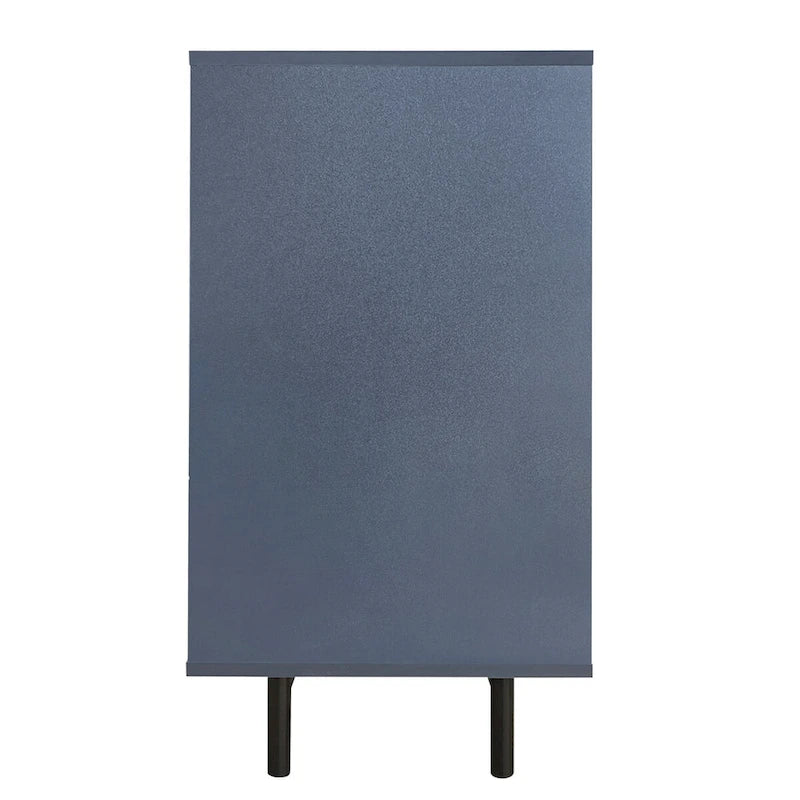 Wave Pattern Storage Cabinet with 2 Doors and 2 Drawers, Adjustable, Suitable for Study,Entrance and Living Room