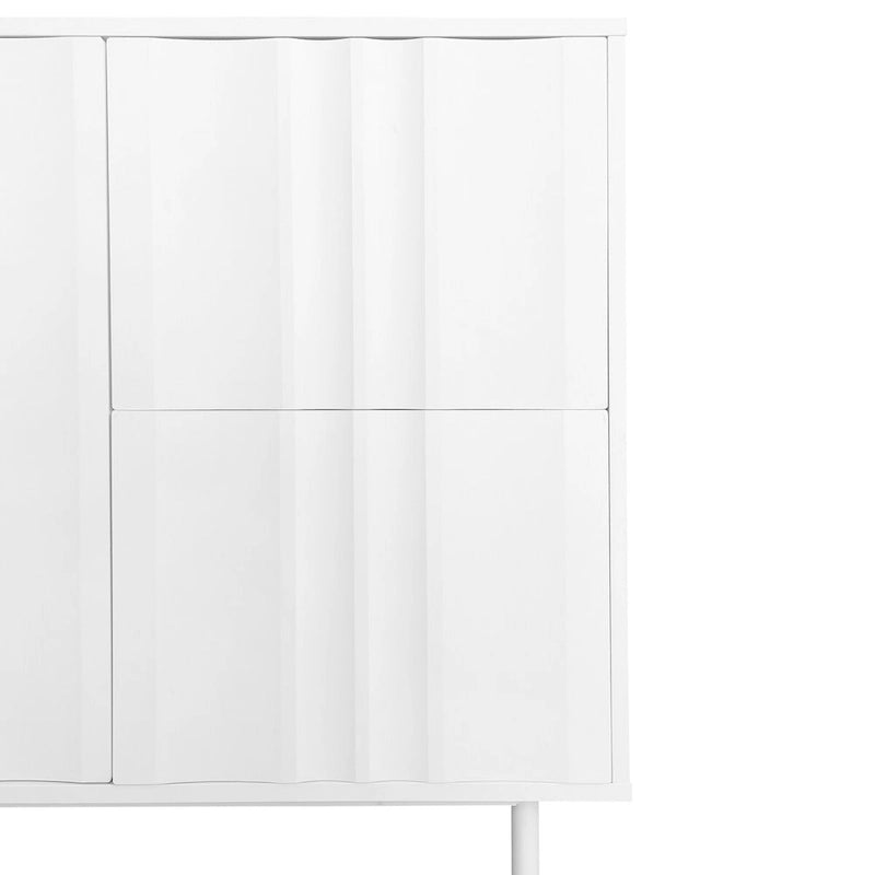 Wave Pattern Storage Cabinet with 2 Doors and 2 Drawers, Adjustable, Suitable for Study,Entrance and Living Room