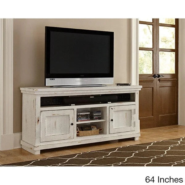 Willow Distressed White Entertainment Collection