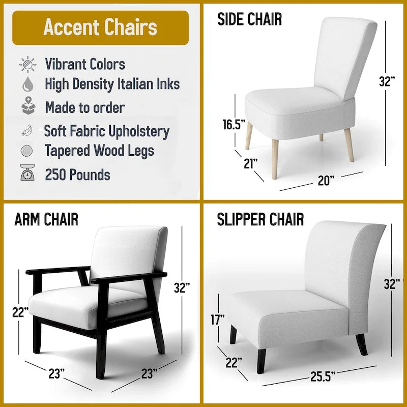 Designart Purple, Green And Gold Bold Strokes I Upholstered Modern & Contemporary Accent Chair and Modern Arm Chair
