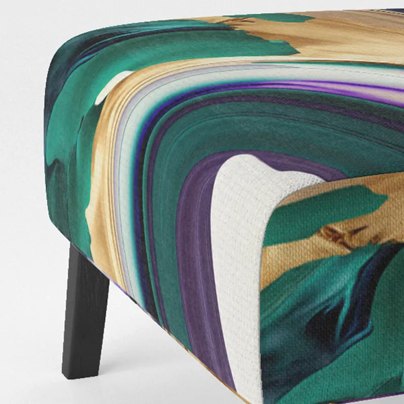 Designart Purple, Green And Gold Bold Strokes I Upholstered Modern & Contemporary Accent Chair and Modern Arm Chair