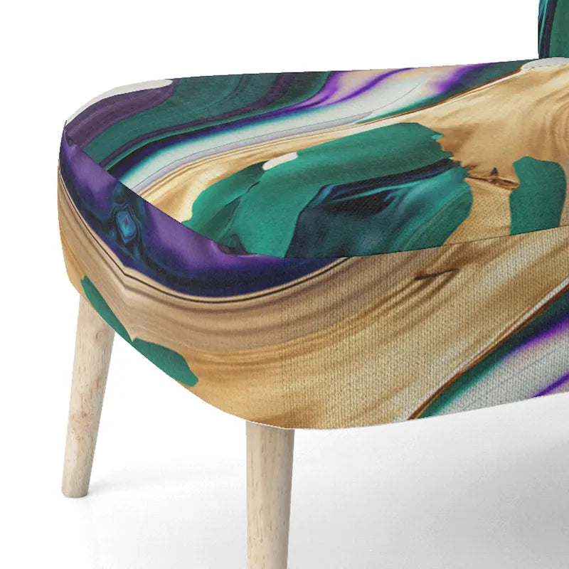 Designart Purple, Green And Gold Bold Strokes I Upholstered Modern & Contemporary Accent Chair and Modern Arm Chair
