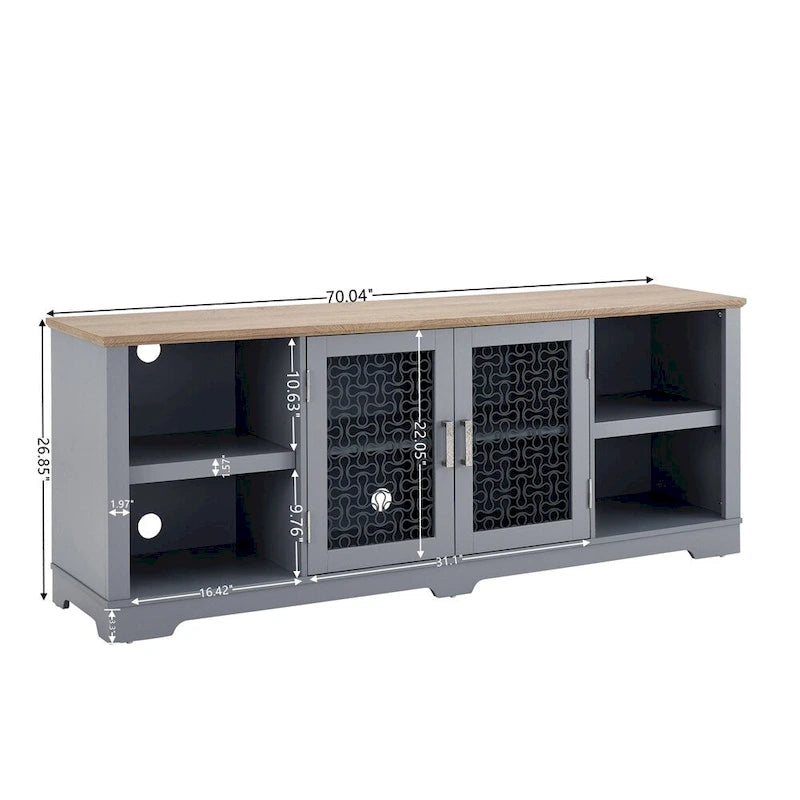 Meuble TV moderne de style ferme, grande console de divertissement à domicile