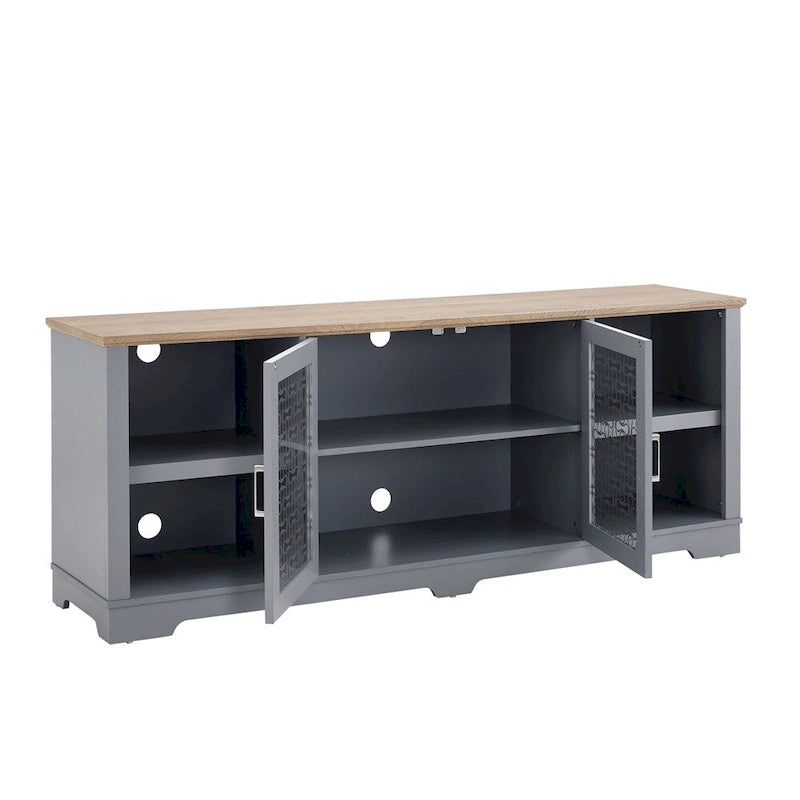 Meuble TV moderne de style ferme, grande console de divertissement à domicile