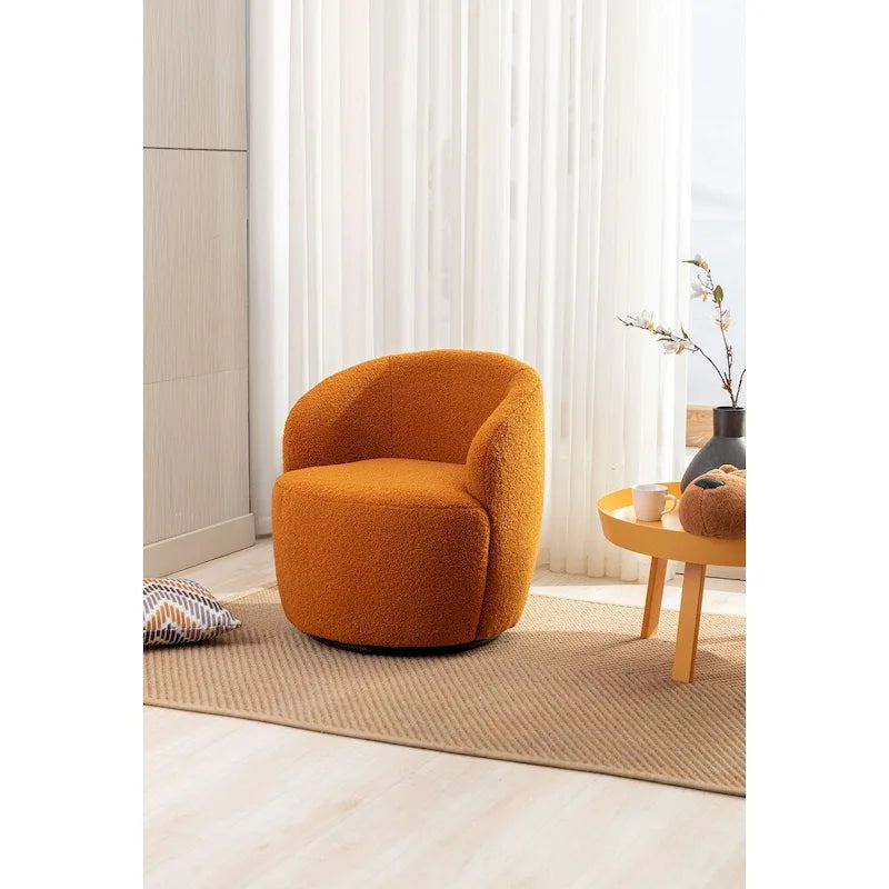Teddy Fabric Swivel Accent Armchair Barrel Chair