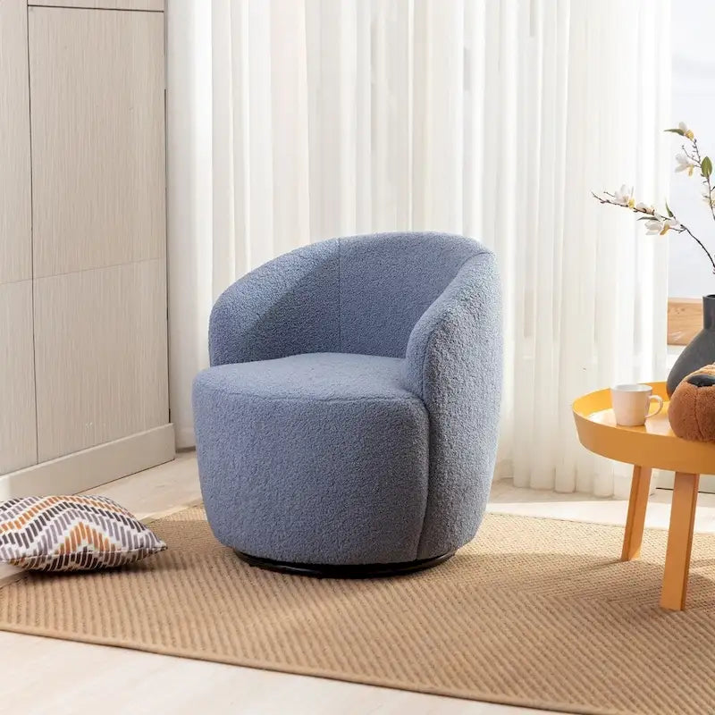 Teddy Fabric Swivel Accent Armchair Barrel Chair