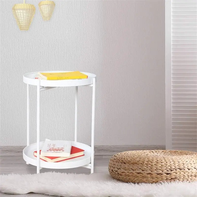 Table 2-Tier Metal Sofa Side Table - 15D x 15W x 20H