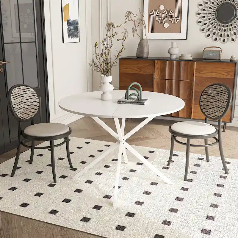 42.13 Modern Cross Leg Round Dining Table