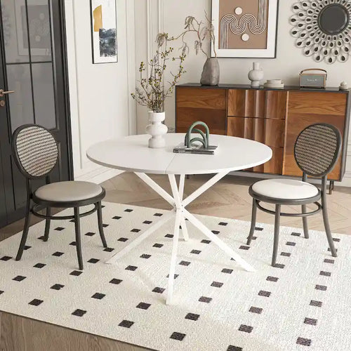 42.13 Modern Cross Leg Round Dining Table