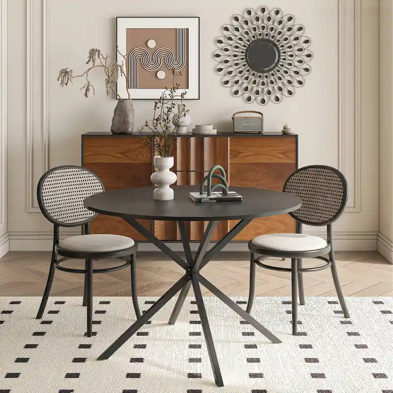 42.13 Modern Cross Leg Round Dining Table