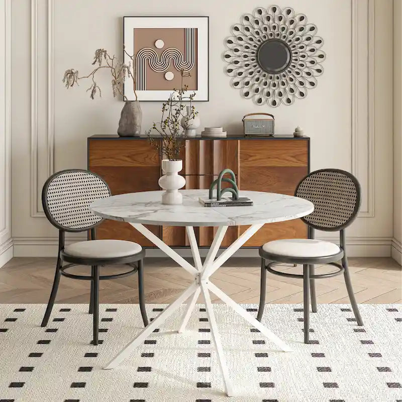 42.13 Modern Cross Leg Round Dining Table