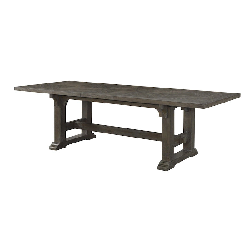 Koa 84-102 Inch Dining Table, Extendable 8 Seater Rectangular, Brown Wood