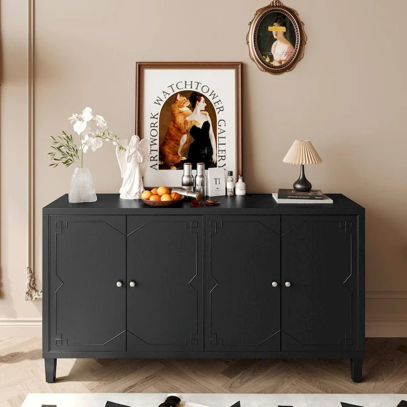 4-Door Wooden Sideboard Buffet Cabinet