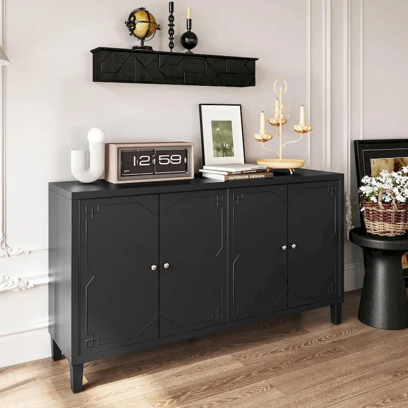 4-Door Wooden Sideboard Buffet Cabinet