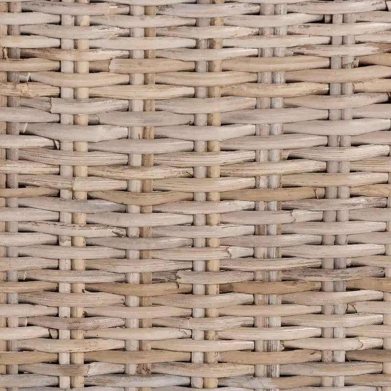 Chaise de salle à manger Bohème Grise en Rotin Kubu Naturel et Bois de Mangue