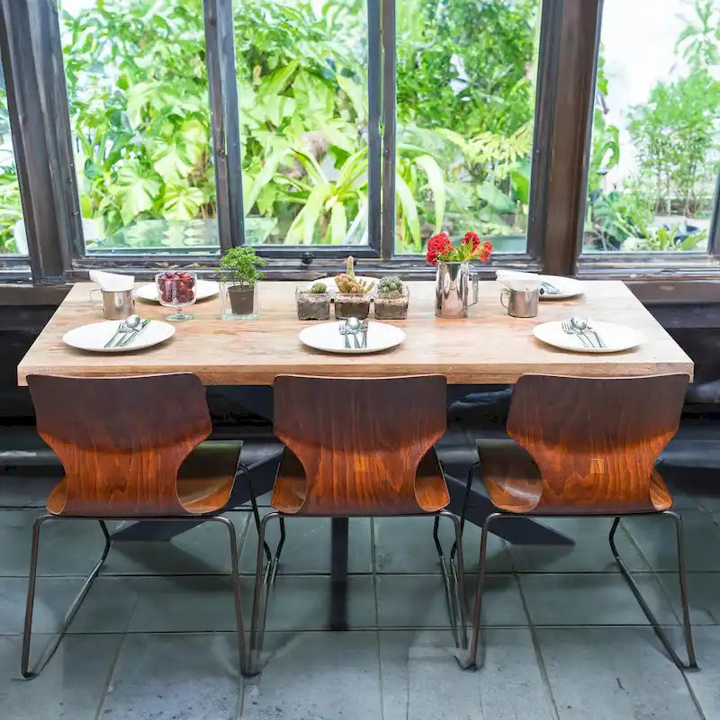 RRI Goods Sophisticated Dining Rectangle Table with Mango Wood Top and Metal Spider Leg Design, 63-Inch