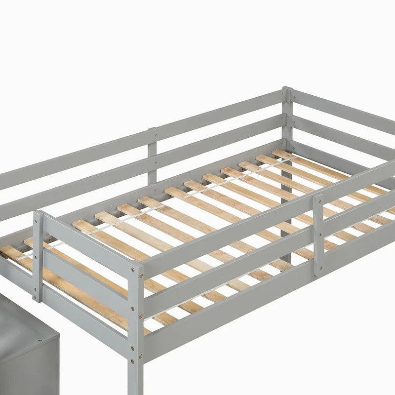 Twin Size Loft bed with staircase and Storage step