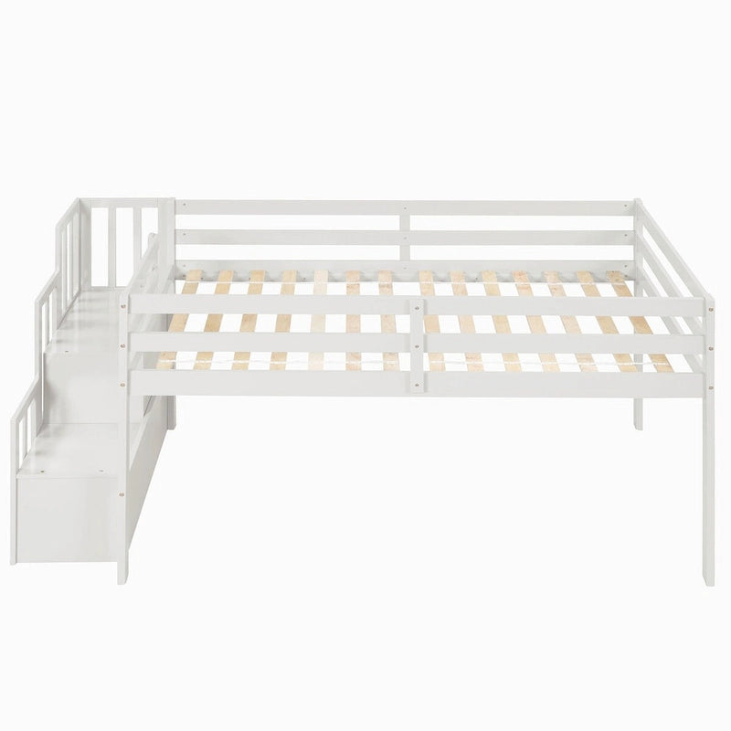 Twin Size Loft bed with staircase and Storage step