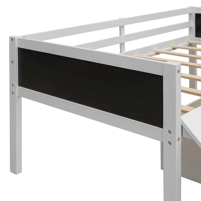Merax Twin size Loft Bed Wood Bed with Two Storage Boxes