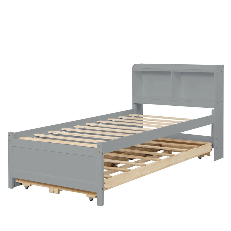 Twin Bed with Twin Trundle,Drawers