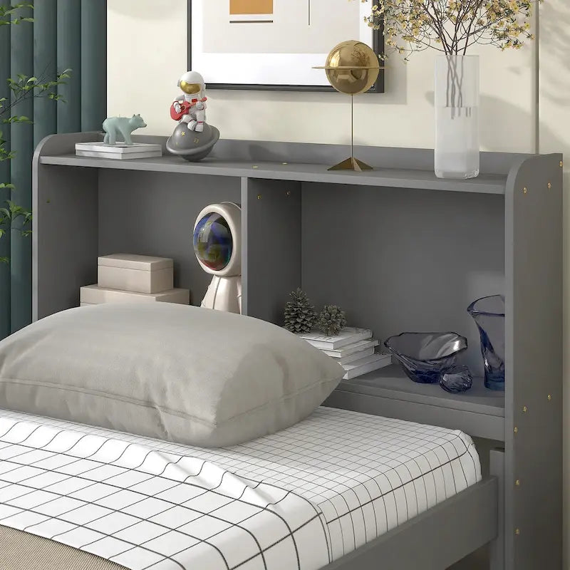 Twin Bed with Twin Trundle,Drawers